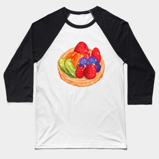 Fruit Tart Baseball T-Shirt by Claire Lin